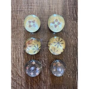 Tan‎ Glass Round Magnets Set of 6